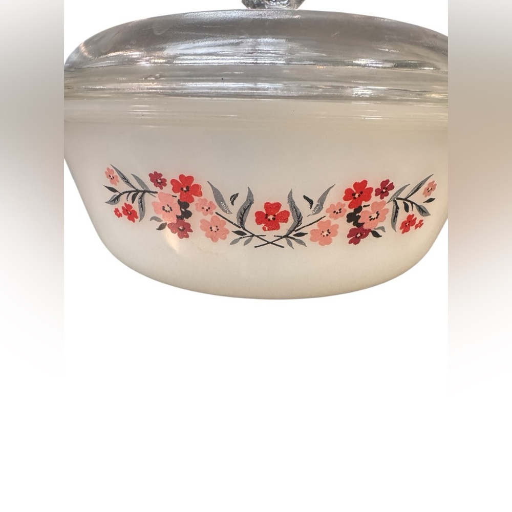 Vintage Fire King Primrose Casserole Dish with Glass Lid Backwards Stamp Mid Cen - Picture 8 of 11